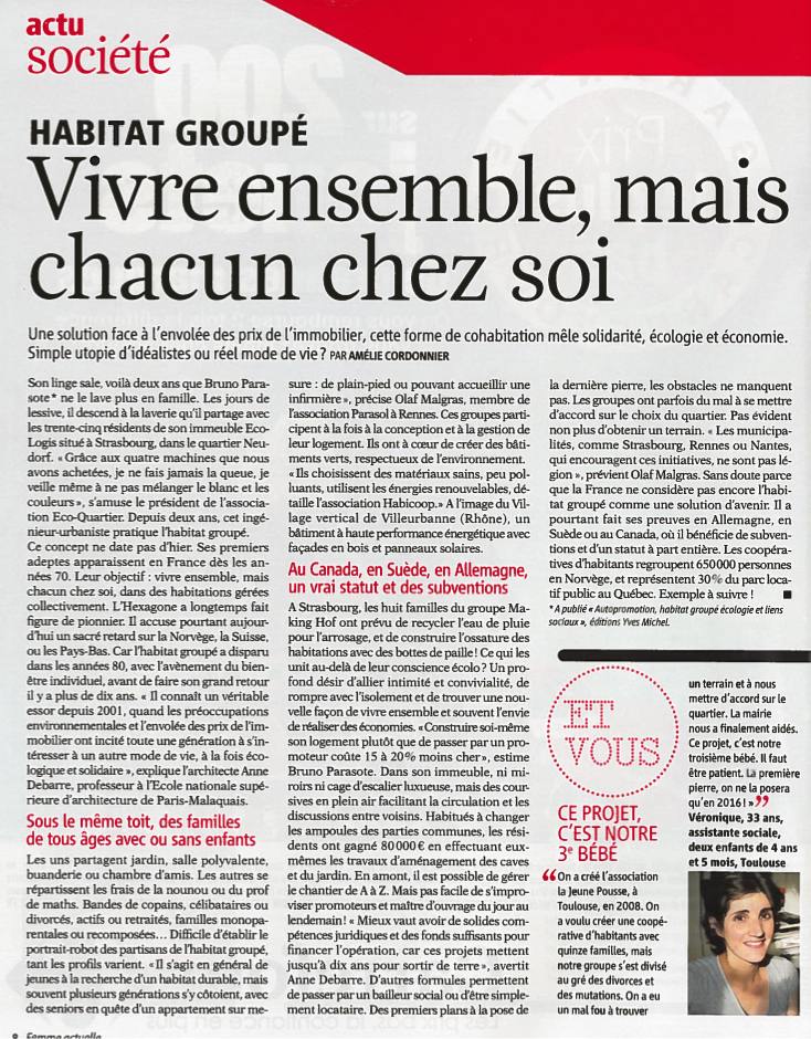 Femme Actuelle du 12 novembre 2012